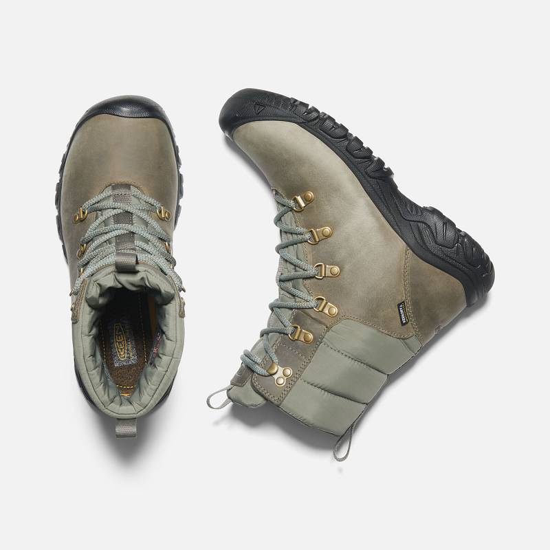 Keen Greta Waterproof Wanderstiefel Damen DE-09432 Timberwolf/Dusty Olive - Keen Damenschuhe Olivgrü